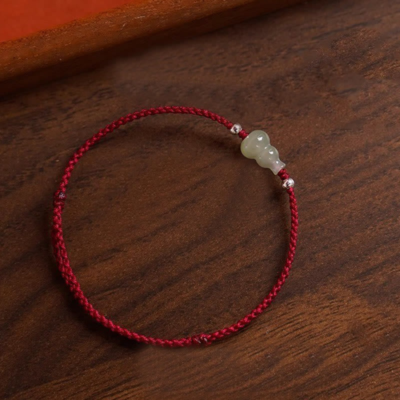 Bracelet de cheville en jade rouge Hetian avec Buddha Stones et cordon, symbole de prospérité - image 3