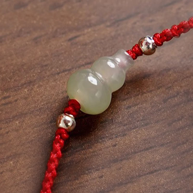 Bracelet de cheville en jade rouge Hetian avec Buddha Stones et cordon, symbole de prospérité - image 13