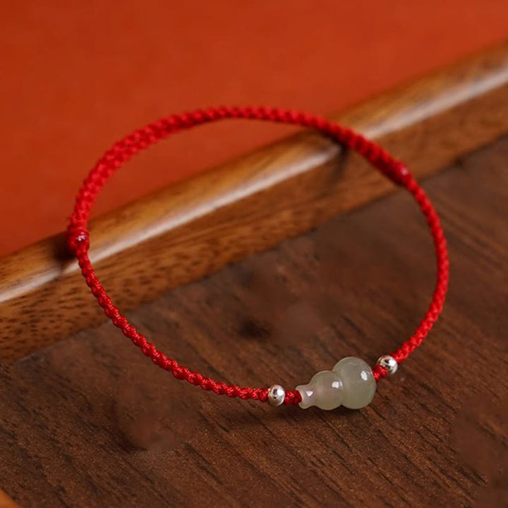 Bracelet de cheville en jade rouge Hetian avec Buddha Stones et cordon, symbole de prospérité - image 10