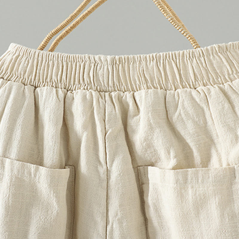 Pantalon thermique d'hiver pour femme, coupe droite, taille élastique, fermeture à boutons brandebourg, en coton, avec poches, motif Buddha Stones - image 12