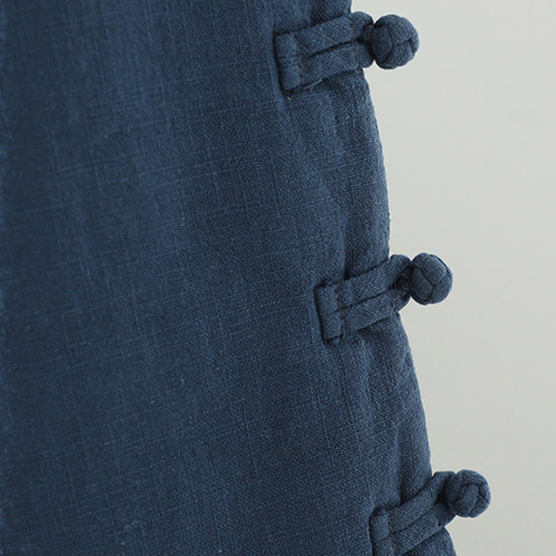 Pantalon thermique d'hiver pour femme, coupe droite, taille élastique, fermeture à boutons brandebourg, en coton, avec poches, motif Buddha Stones - image 5