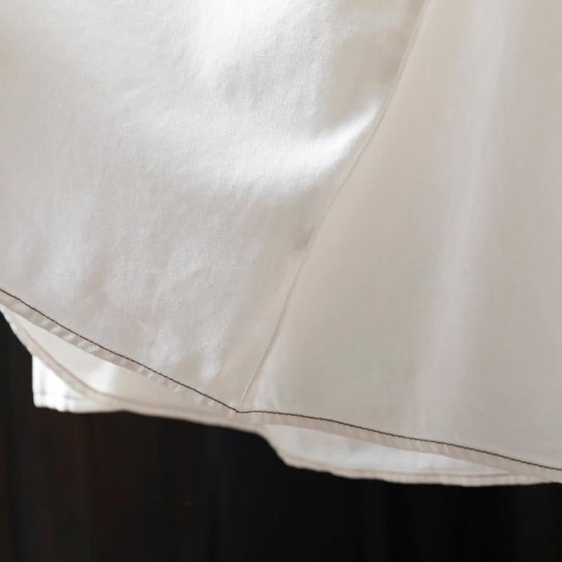 Chemise en coton à manches longues et col montant, ornée de boutons et de poches décoratives, avec Buddha Stones - image 8