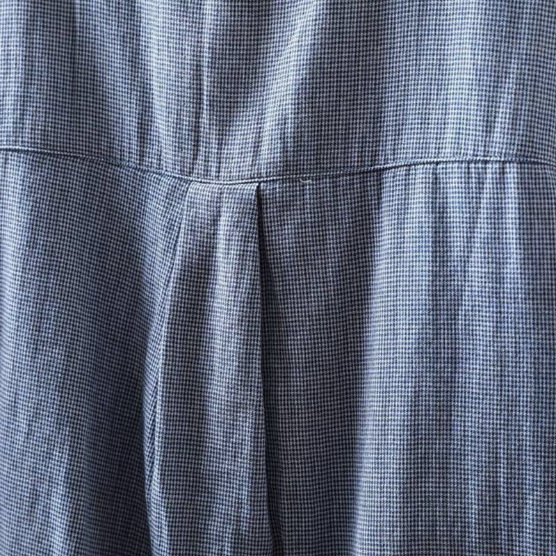 Chemise en coton à carreaux, manches longues, col à volants, Buddha Stones, automne - image 6