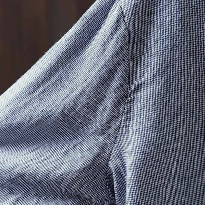 Chemise en coton à carreaux, manches longues, col à volants, Buddha Stones, automne - image 8