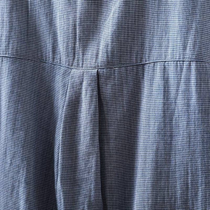 Chemise en coton à carreaux, manches longues, col à volants, Buddha Stones, automne - image 6