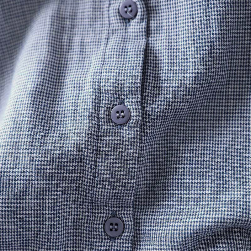 Chemise en coton à carreaux, manches longues, col à volants, Buddha Stones, automne - image 7