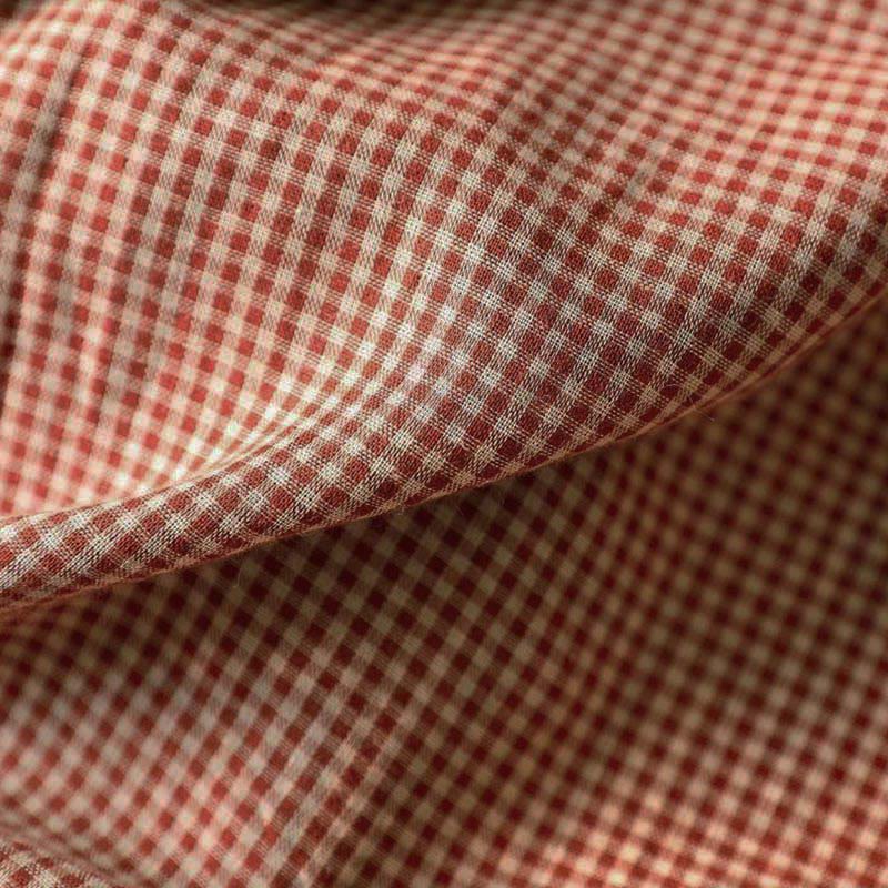 Chemise en coton à manches longues pour femme, Buddha Stones, petits carreaux, boutonnée et col à volants. - image 11