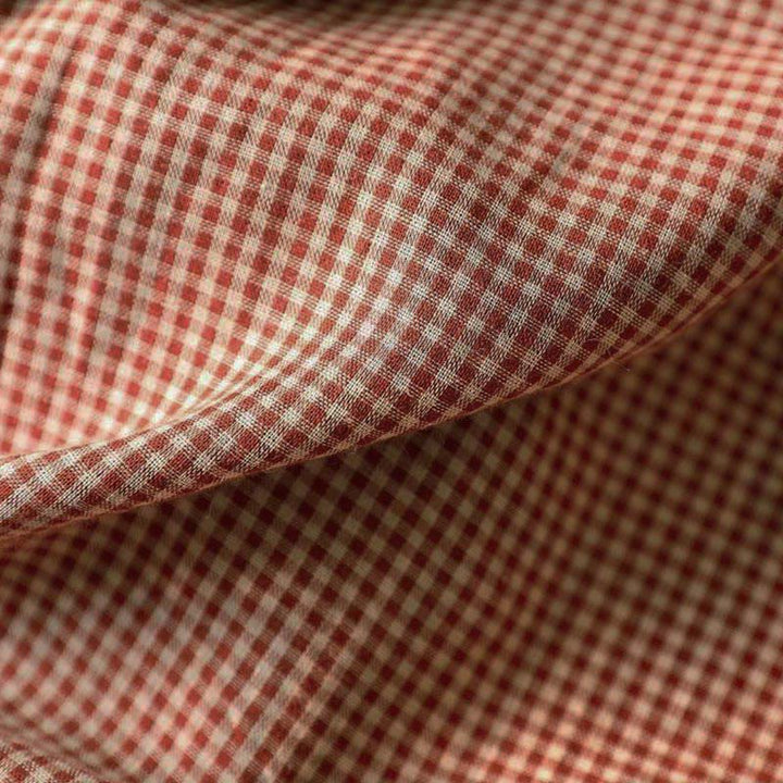 Chemise en coton à manches longues pour femme, Buddha Stones, petits carreaux, boutonnée et col à volants. - image 11