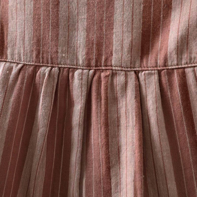 Chemise en coton à manches longues et col montant, à rayures verticales et Buddha Stones - image 19