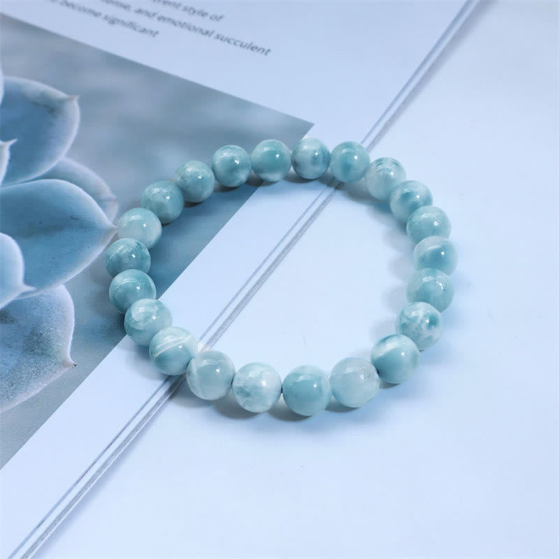 Bracelet de confiance en sagesse et en larimar naturel Buddha Stones - Note B - 14 mm (Tour de poignet 14-16 cm) - image 10