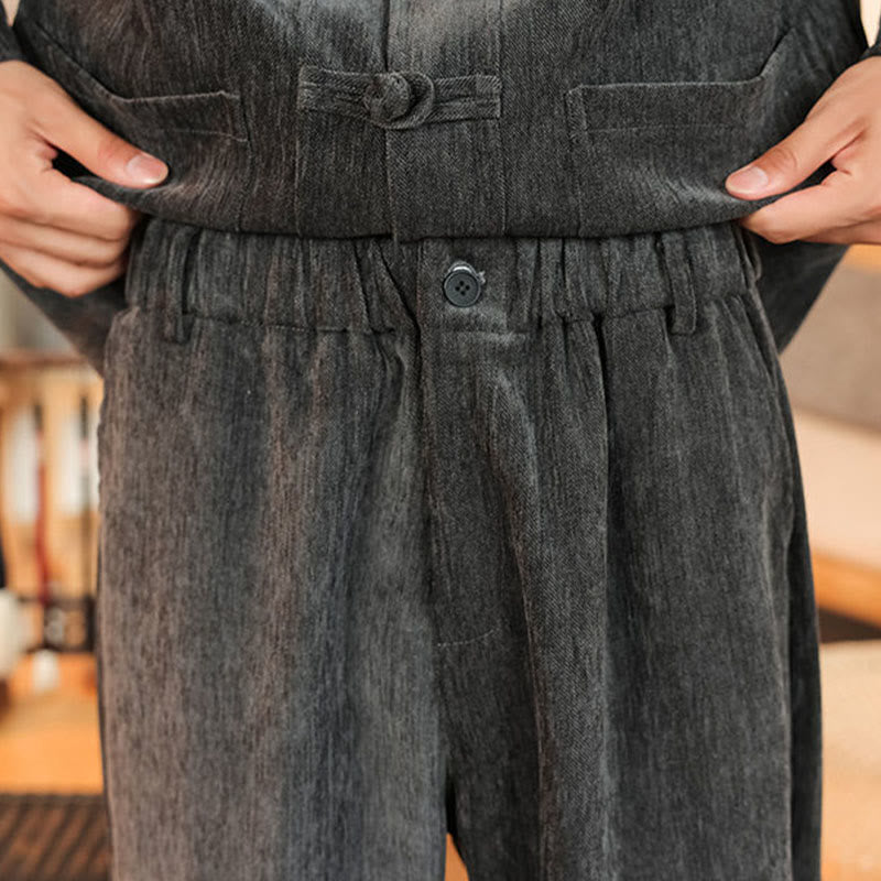 Ensemble veste et pantalon en velours côtelé de coton épais à manches longues et poches, motif Buddha Stones, 2 pièces, hiver. - image 20