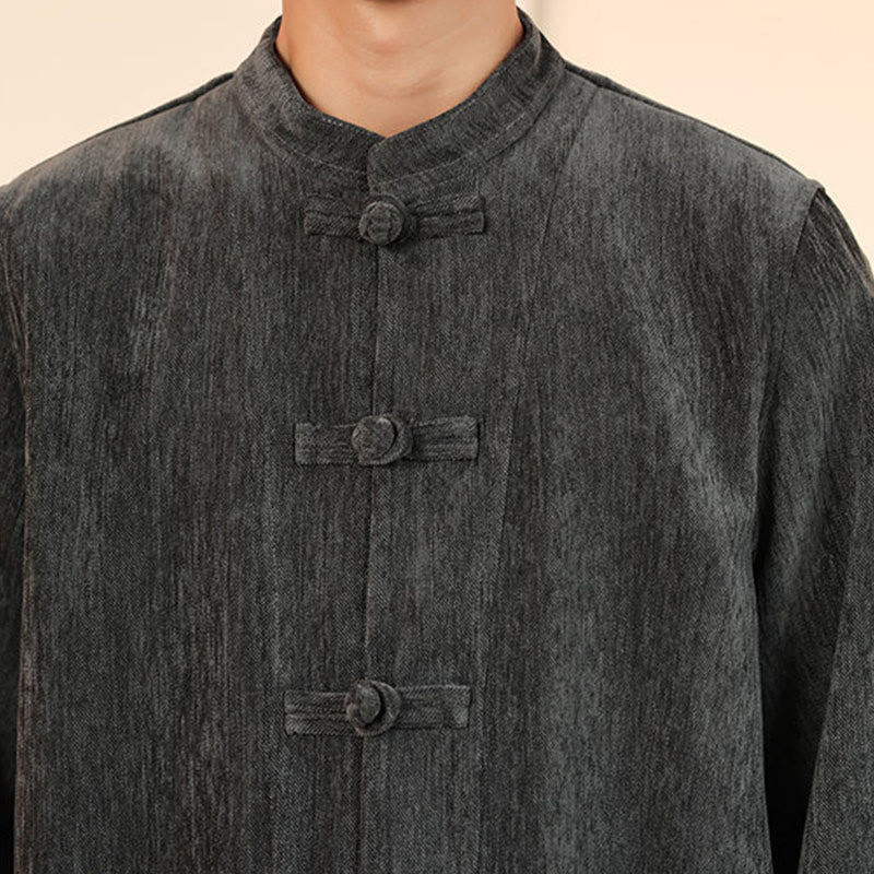 Ensemble veste et pantalon en velours côtelé de coton épais à manches longues et poches, motif Buddha Stones, 2 pièces, hiver. - image 19