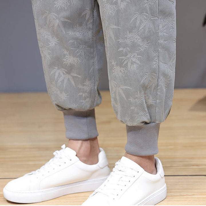 Ensemble veste et pantalon en velours côtelé de coton épais en bambou, manches longues, poches, avec boutons brandebourg, motif Buddha Stones (2 pièces). - image 21