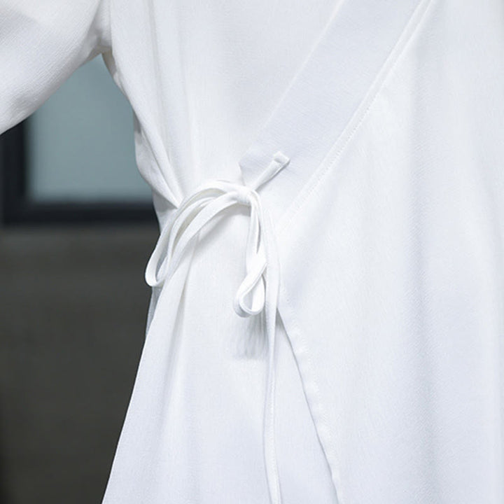 Ensemble kimono d'automne 2 pièces en coton brodé de bambou et laçage, avec pantalon longueur cheville et poches, orné de Buddha Stones. Vêtement de méditation pour homme. - image 18