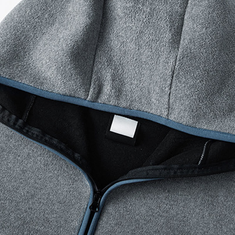 Sweat à capuche homme en coton doublé polaire, manches longues, motif Buddha Stones, fermeture éclair, automne-hiver - image 2