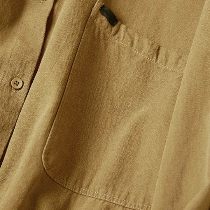 Chemise décontractée à manches longues et col montant pour femme, en coton, avec boutons et Buddha Stones - image 9