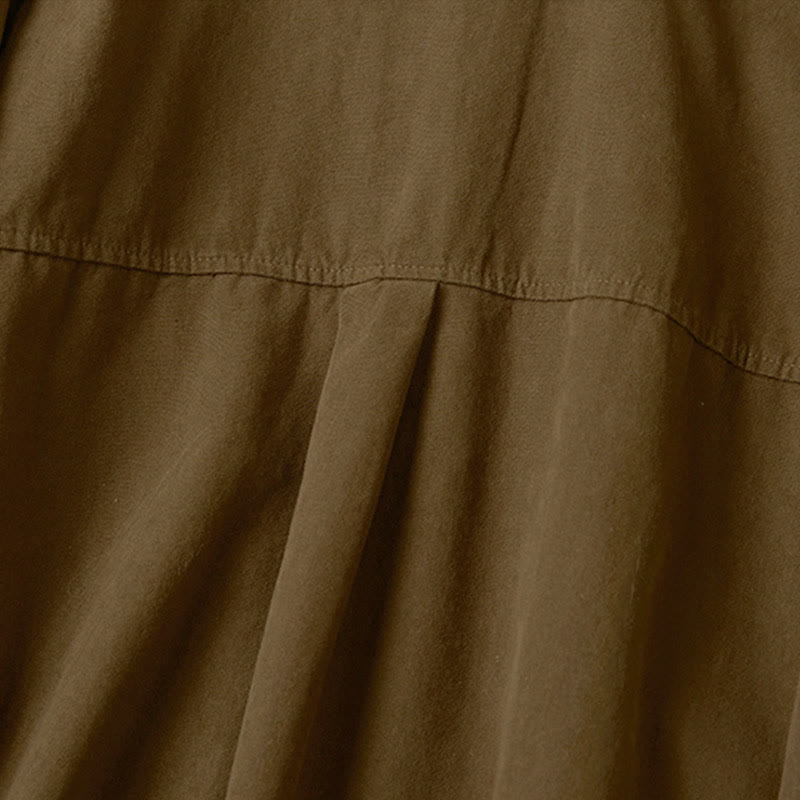 Chemise décontractée à manches longues et col montant pour femme, en coton, avec boutons et Buddha Stones - image 17