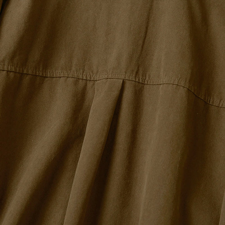 Chemise décontractée à manches longues et col montant pour femme, en coton, avec boutons et Buddha Stones - image 17