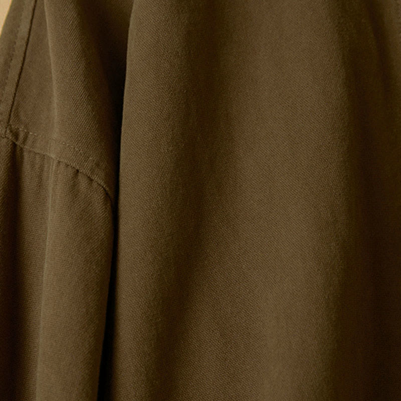 Chemise décontractée à manches longues et col montant pour femme, en coton, avec boutons et Buddha Stones - image 18