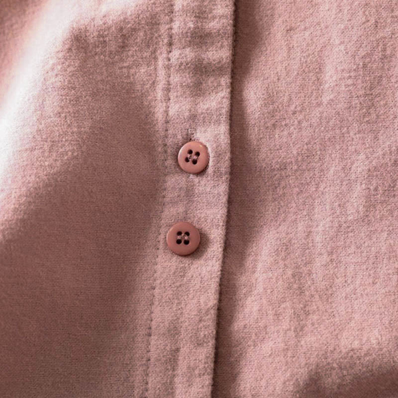 Chemise en coton à manches longues et col montant, couleur unie , Buddha Stones - image 11