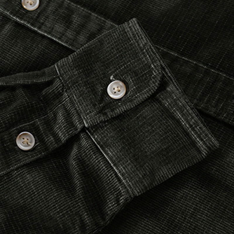 Veste homme en velours côtelé uni, manches longues, en coton épais, avec poches, motif Buddha Stones - image 6