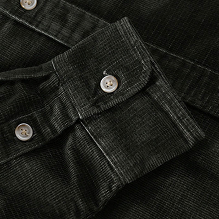 Veste homme en velours côtelé uni, manches longues, en coton épais, avec poches, motif Buddha Stones - image 6