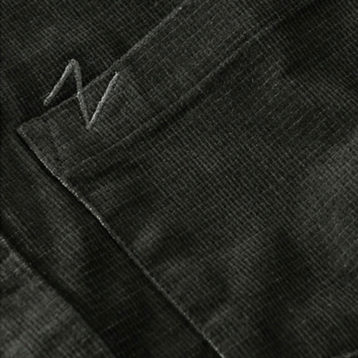 Veste homme en velours côtelé uni, manches longues, en coton épais, avec poches, motif Buddha Stones - image 5