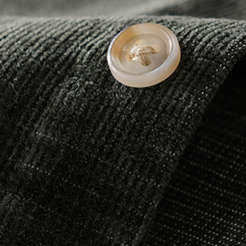 Veste homme en velours côtelé uni, manches longues, en coton épais, avec poches, motif Buddha Stones - image 14