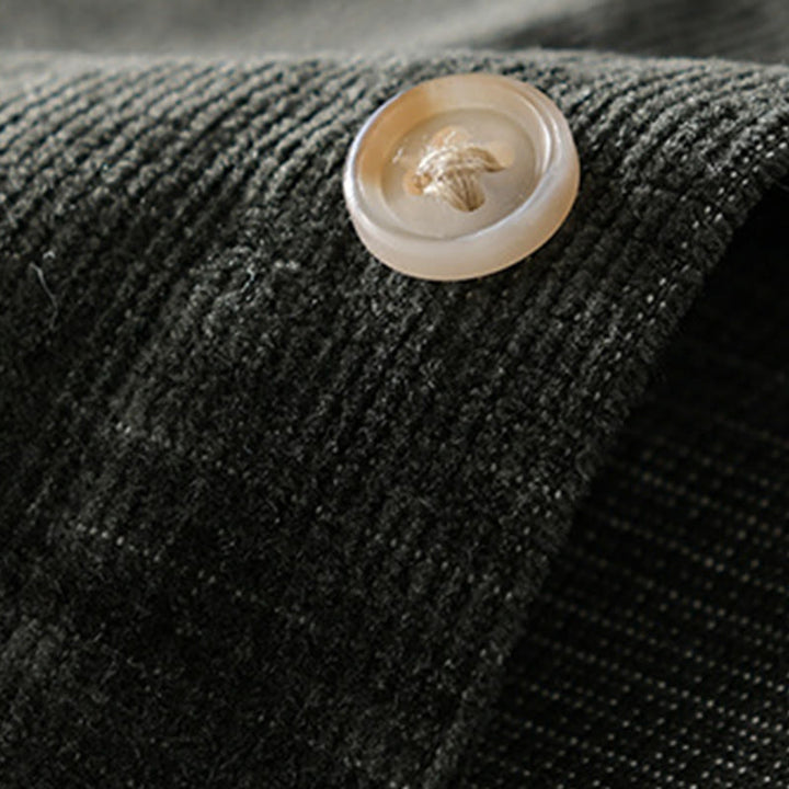 Veste homme en velours côtelé uni, manches longues, en coton épais, avec poches, motif Buddha Stones - image 14