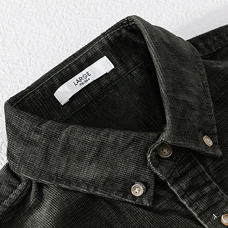 Veste homme en velours côtelé uni, manches longues, en coton épais, avec poches, motif Buddha Stones - image 15