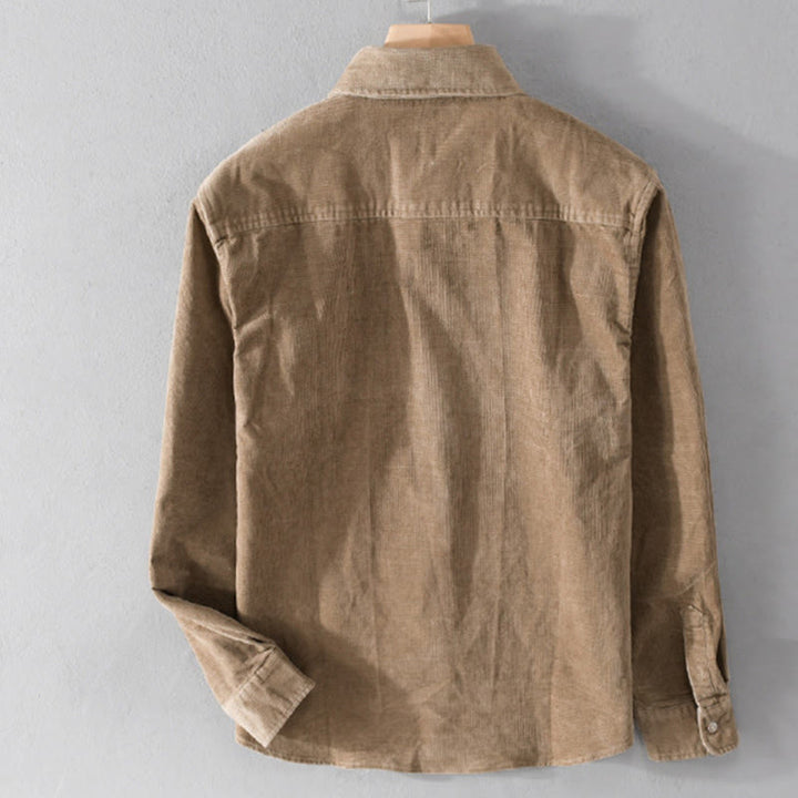 Veste homme en velours côtelé uni, manches longues, en coton épais, avec poches, motif Buddha Stones - image 8