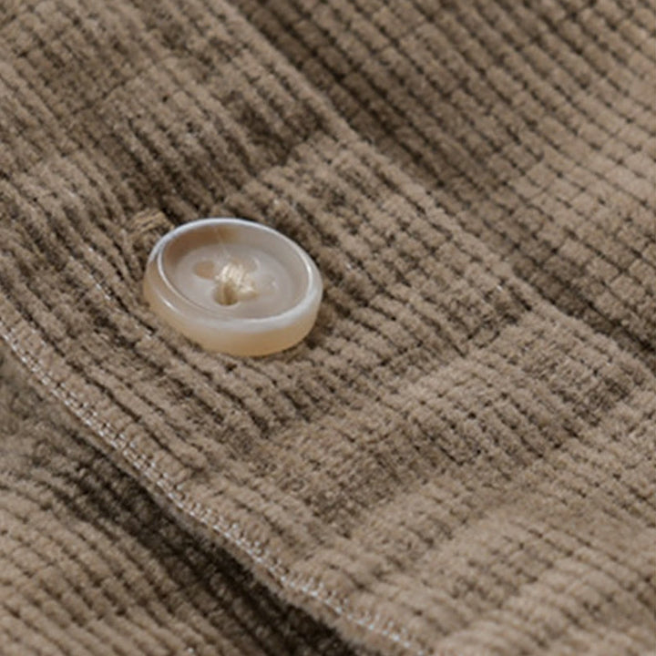 Veste homme en velours côtelé uni, manches longues, en coton épais, avec poches, motif Buddha Stones - image 11