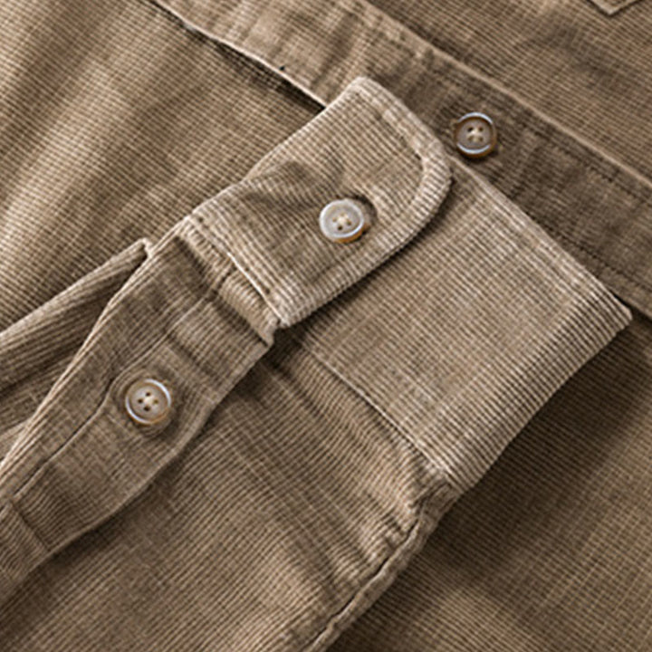 Veste homme en velours côtelé uni, manches longues, en coton épais, avec poches, motif Buddha Stones - image 12