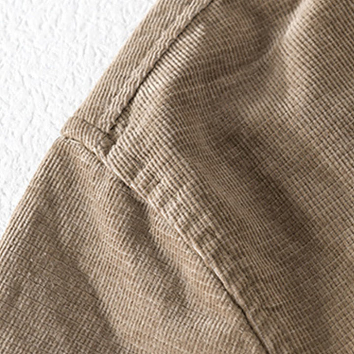 Veste homme en velours côtelé uni, manches longues, en coton épais, avec poches, motif Buddha Stones - image 10