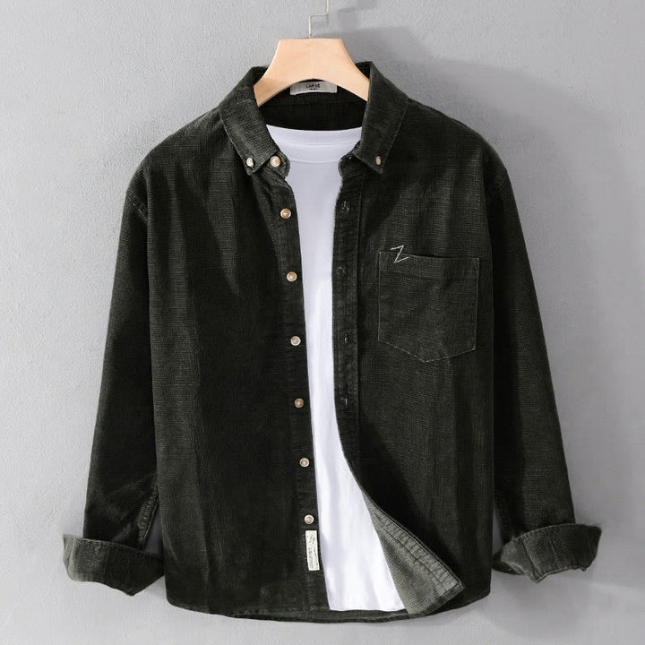 Veste homme en velours côtelé uni, manches longues, en coton épais, avec poches, motif Buddha Stones - Gris ardoise foncé - US/UK/AU44，EU54 (4XL) - image 13