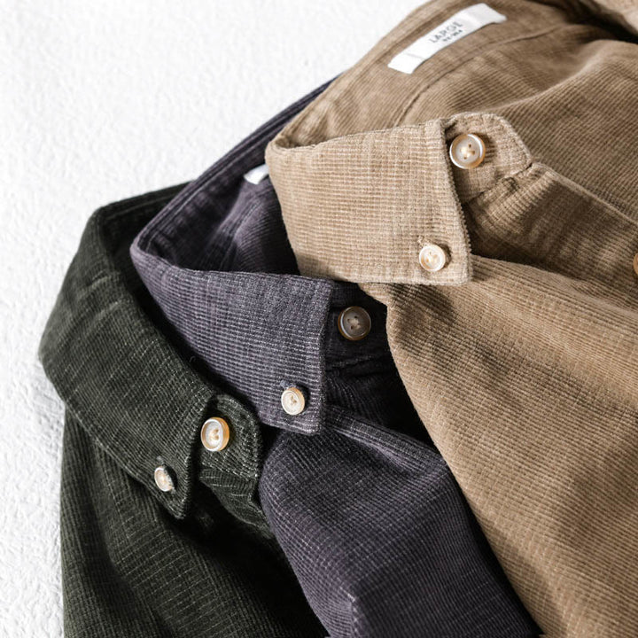 Veste homme en velours côtelé uni, manches longues, en coton épais, avec poches, motif Buddha Stones - image 18