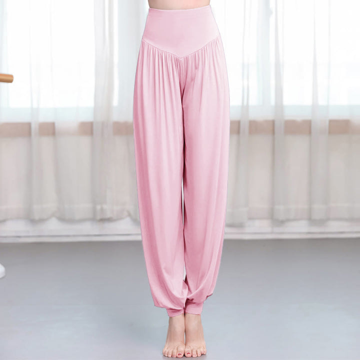 Pantalon harem ample en modal uni Buddha Stones , idéal pour le yoga et la danse. - Rose clair - US12，UK/AU16，EU44 (3XL) - image 10