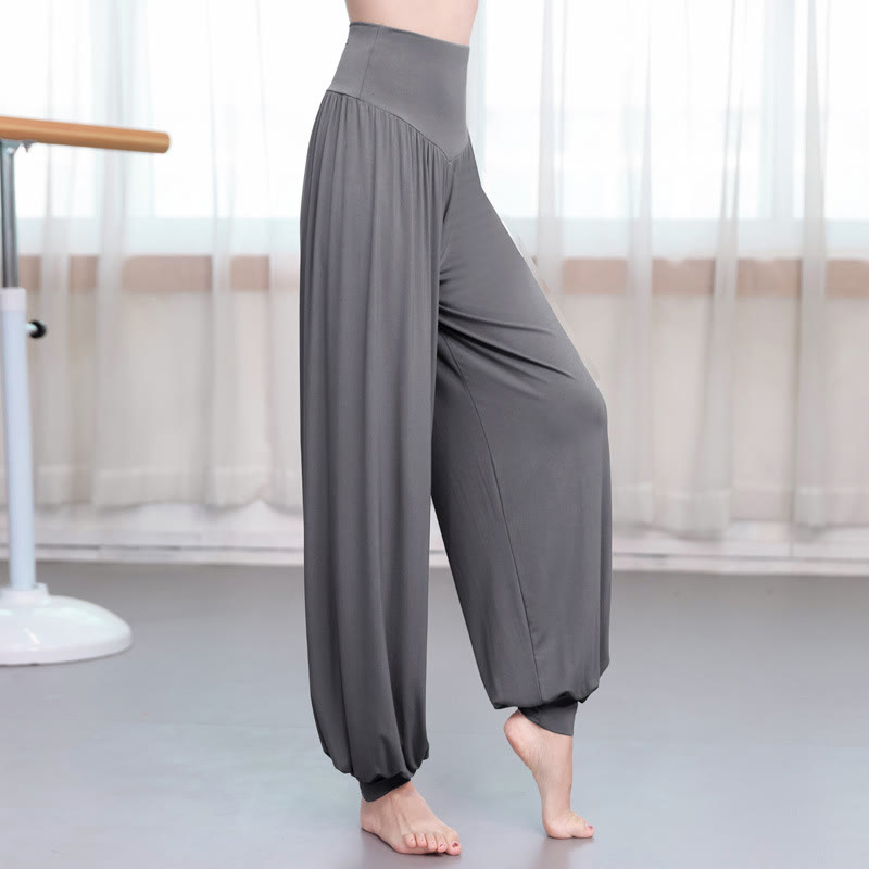 Pantalon harem ample en modal uni Buddha Stones , idéal pour le yoga et la danse. - Gris foncé - US12，UK/AU16，EU44 (3XL) - image 13