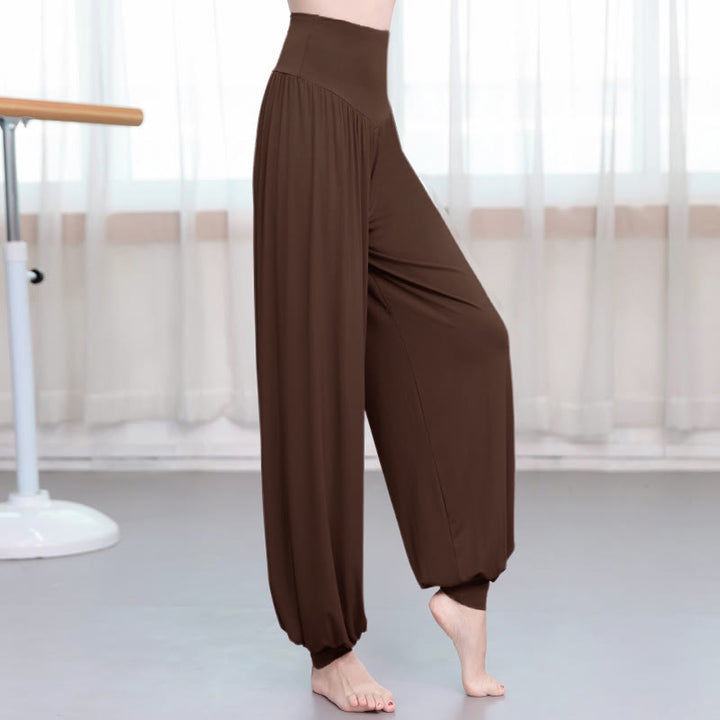 Pantalon harem ample en modal uni Buddha Stones , idéal pour le yoga et la danse. - Terre de sienne - US12，UK/AU16，EU44 (3XL) - image 20