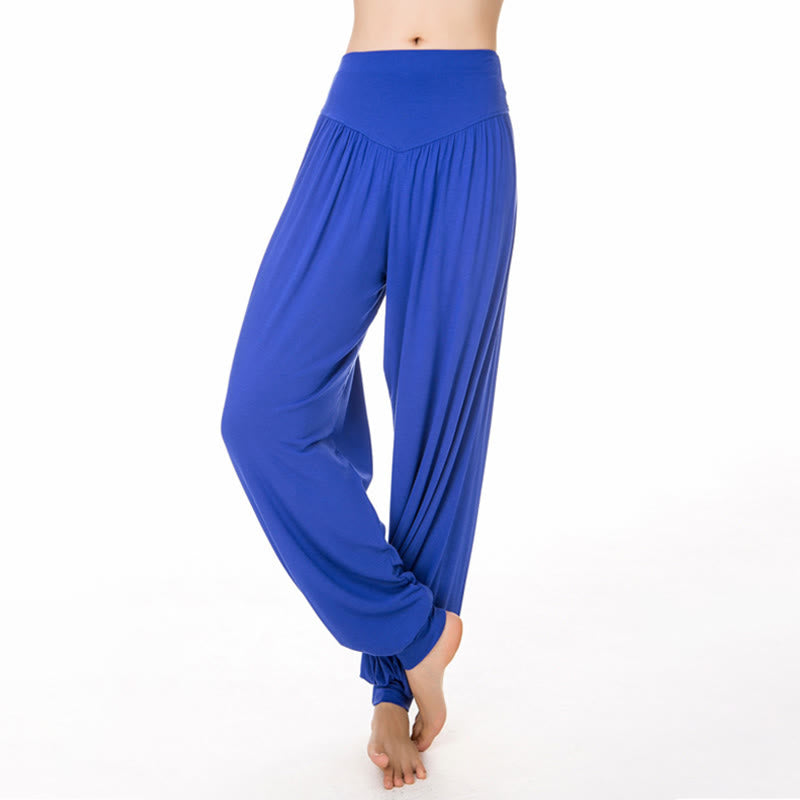 Pantalon harem ample en modal uni Buddha Stones , idéal pour le yoga et la danse. - Bleu royal - US12，UK/AU16，EU44 (3XL) - image 27