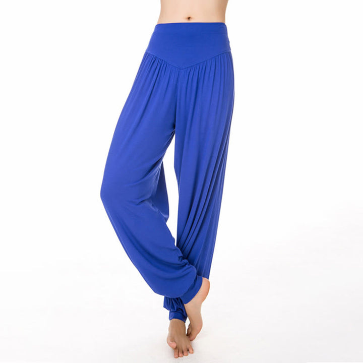 Pantalon harem ample en modal uni Buddha Stones , idéal pour le yoga et la danse. - Bleu royal - US12，UK/AU16，EU44 (3XL) - image 27