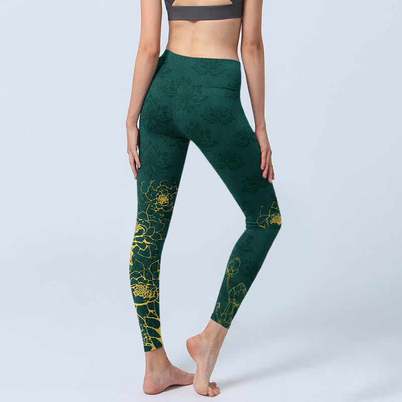 Leggings de sport pour femmes avec motif de lotus et Buddha Stones - image 4