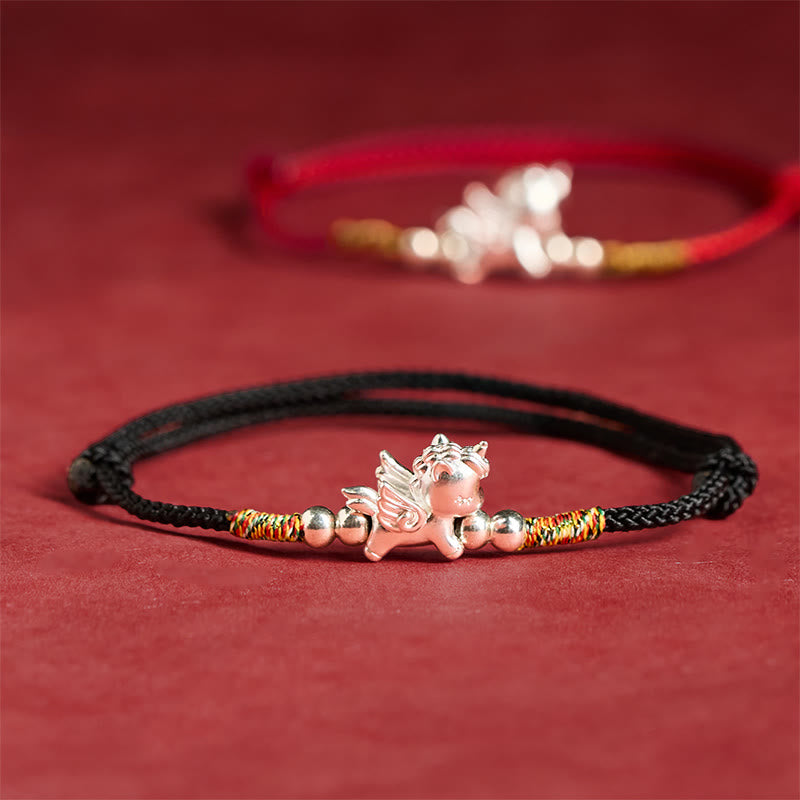 Bracelet en argent sterling 925 Buddha Stones, symbole de prospérité et année du Cheval - image 17