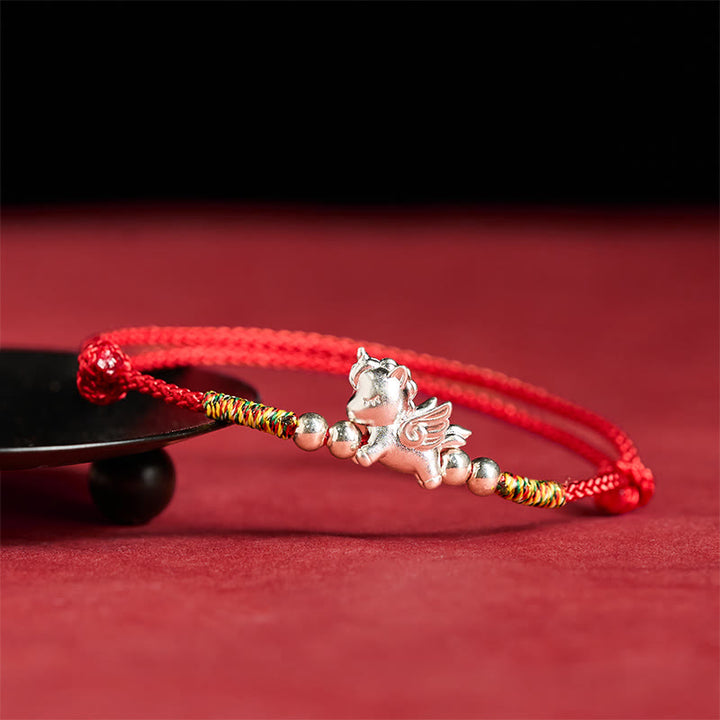 Bracelet en argent sterling 925 Buddha Stones, symbole de prospérité et année du Cheval - image 1