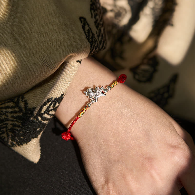 Bracelet en argent sterling 925 Buddha Stones, symbole de prospérité et année du Cheval - image 6