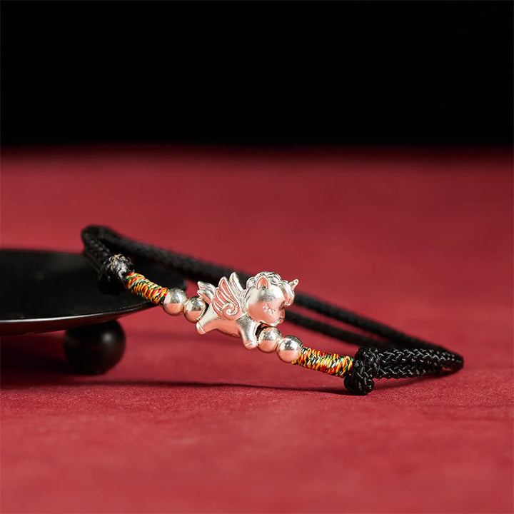 Bracelet en argent sterling 925 Buddha Stones, symbole de prospérité et année du Cheval - image 12