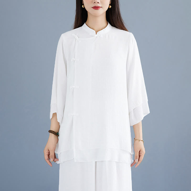 Ensemble de Buddha Stones , manches trois-quarts et pantalon large, idéal pour la méditation et le zen. - image 7