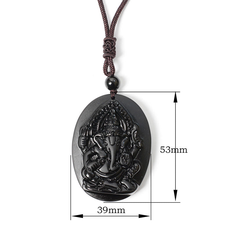 Pendentif en obsidienne noire naturelle , Buddha Stones. Collier avec pendentif en obsidienne noire naturelle. - image 9