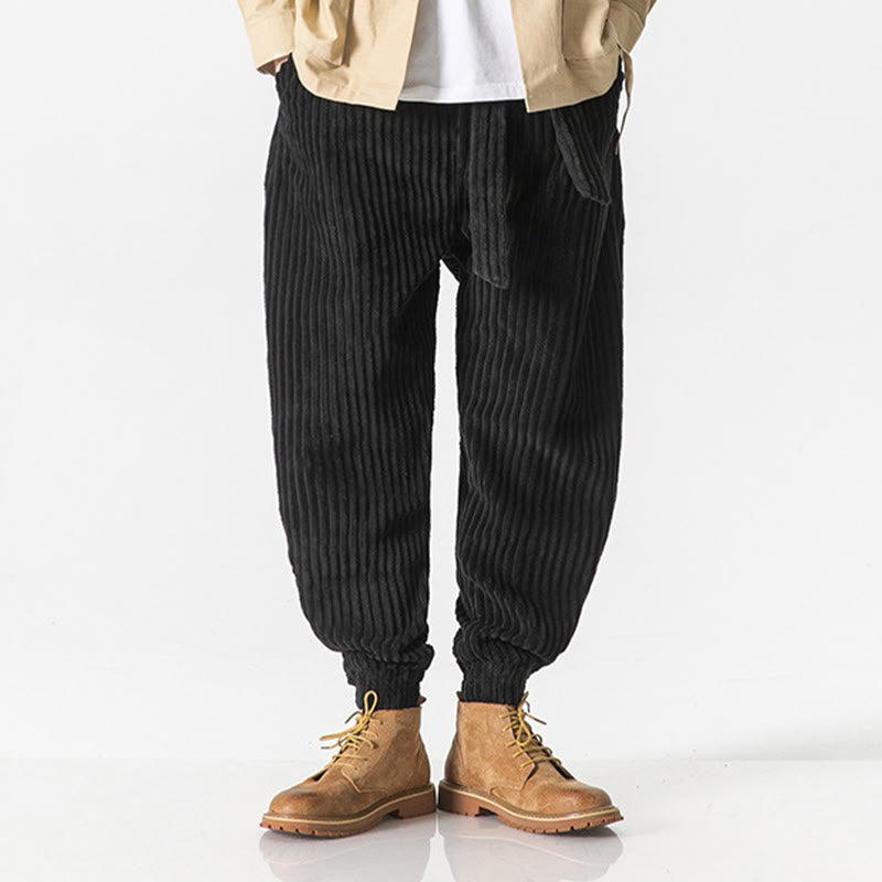 Pantalon en velours côtelé pour homme, longueur cheville, couleur unie, motif Buddha Stones, avec poches - image 16