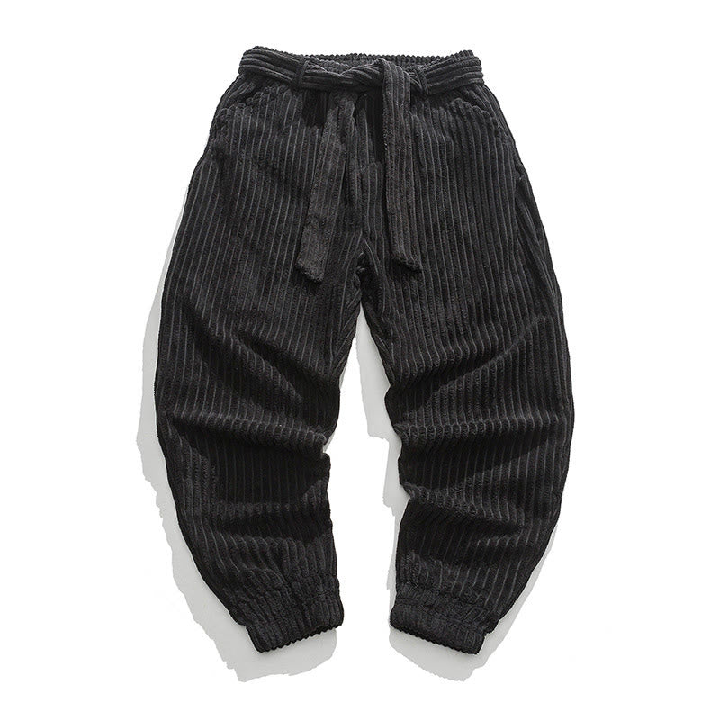 Pantalon en velours côtelé pour homme, longueur cheville, couleur unie, motif Buddha Stones, avec poches - Noir - US/UK/AU46，EU56 (5XL) - image 15